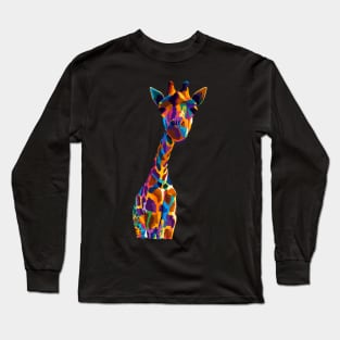 Giraffe Wpap Pop Art Long Sleeve T-Shirt